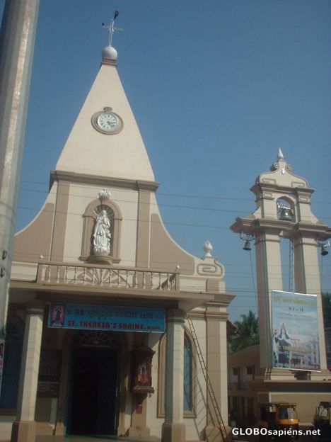 Postcard St Theresa's Church, Mahe in north Kerala