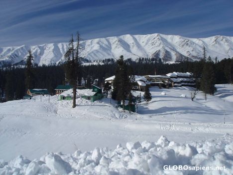 Postcard snow fields of Gulmarg
