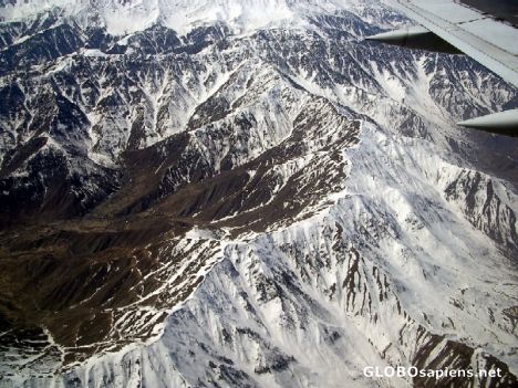 Flying over the mountains at Kashmir