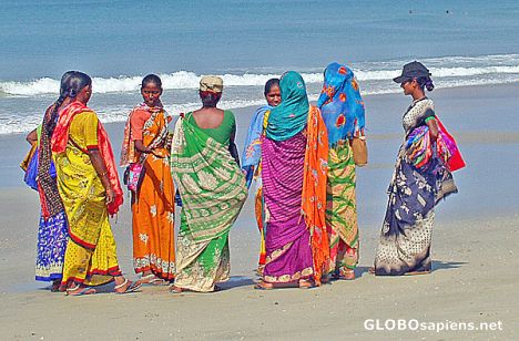 Postcard Beach ladies waiting for tourists