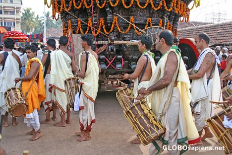 Postcard drum band playing