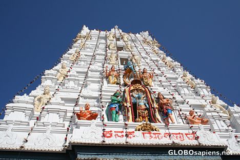 Postcard Temple Roof decorated with statues of deities