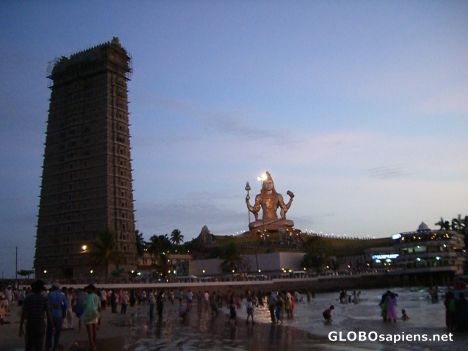 Postcard The beach, Gopuram and Siva
