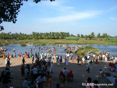 Postcard At the Sangam- opposite the Nimishamba temple