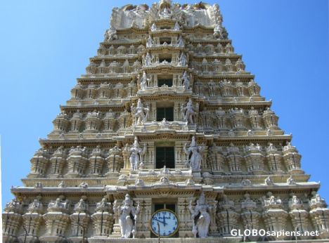 Postcard Chamundeswari temple gopuram