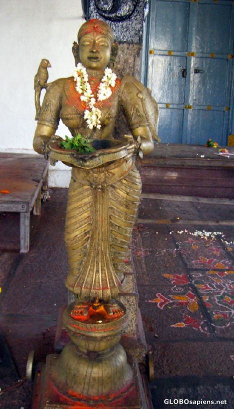 Postcard Huge lamp inside a temple