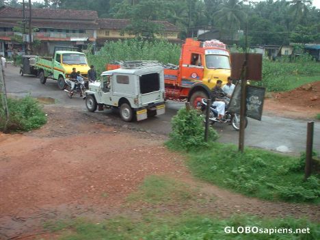 Postcard Country road near Kochi, Kerala, India
