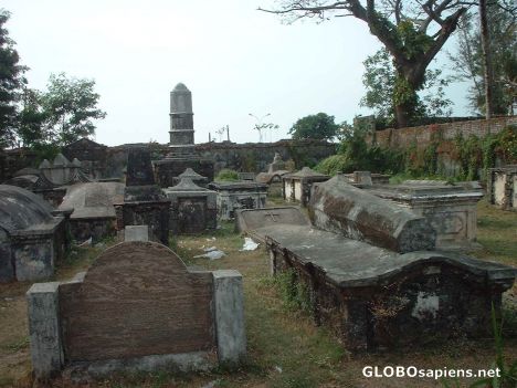 Postcard Inside the Dutch Cemetry in fort kochi