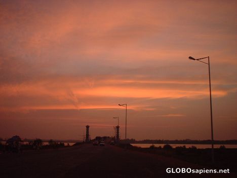 Postcard Evening sky near Kochi, Kerala, India