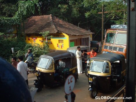 Postcard A railway crossing near Kochi