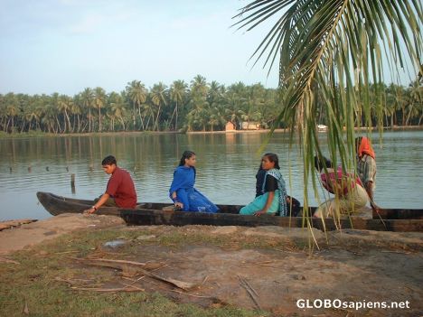 Postcard A ferry ready to leave! Kozhikode backwaters