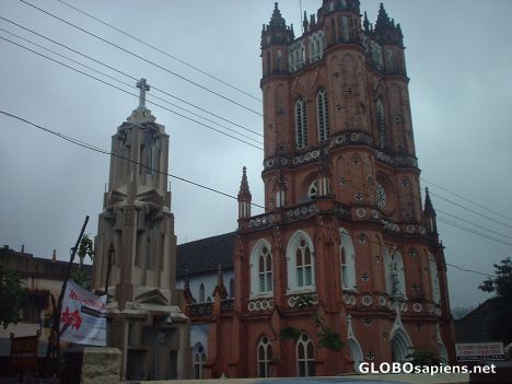 Postcard The famous church at palayam junction, Thiru'purm
