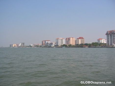 Postcard approaching Ernakulam by boat from Fort Kochi