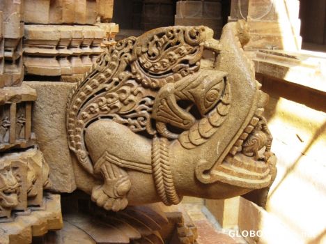 Postcard Alligator Sculptur at Amar Sagar Jain Temple