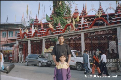 Postcard in front of temple