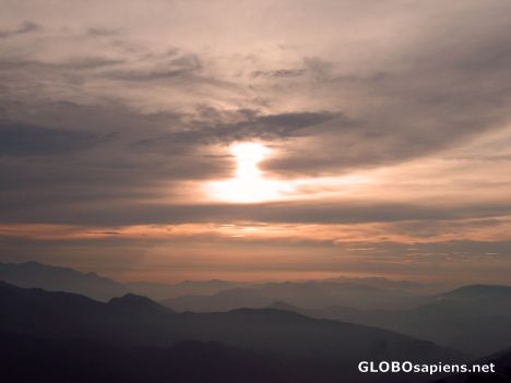 Postcard Beautiful Sunset at Mukteshwar, another view