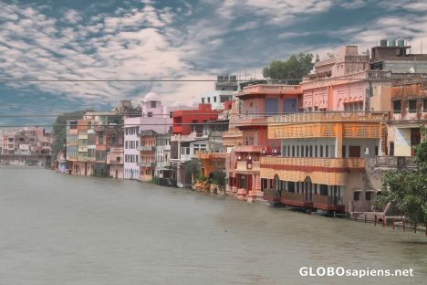 Postcard colorful riverside