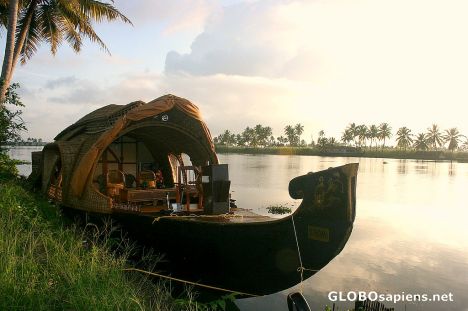 A houseboat in the backwaters of Kerala A houseboat in the backwaters of Kerala