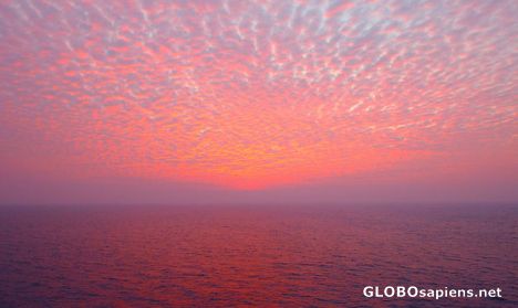 Postcard Indian Ocean Sunset leaving Cochin by Sea