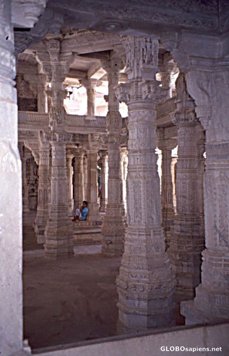 Postcard Interior with a Person in Blue