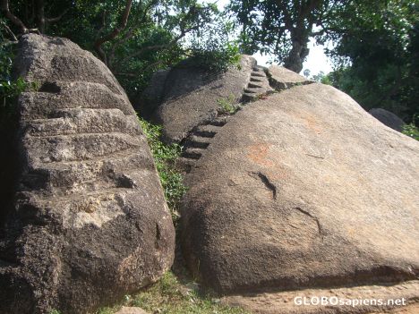 Mahabalipuram 15 - mini stairways carved on rocks