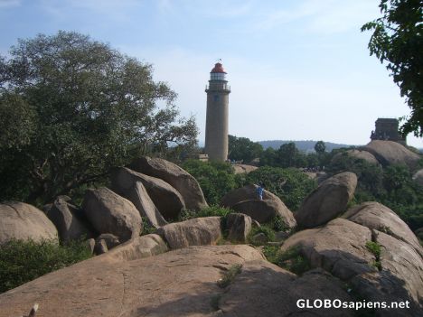 Postcard Mahabalipuram 16 - view of the lighthouse