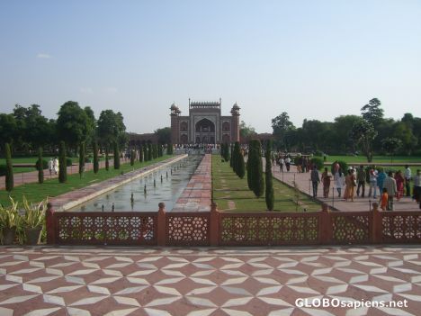 Postcard View of the gate from the Mahal