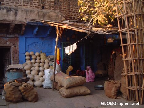 Postcard Street in Jodpur, the blue city