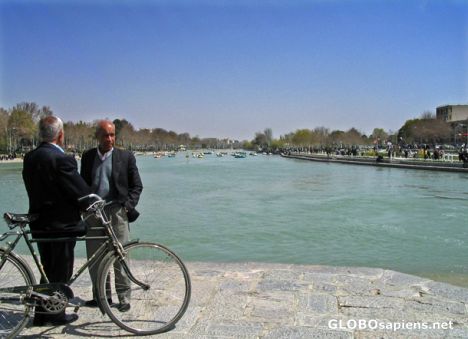 Postcard old bicycler