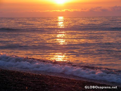 Postcard beautiful caspian sea, north of iran