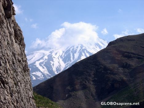 Postcard cloudy damavand