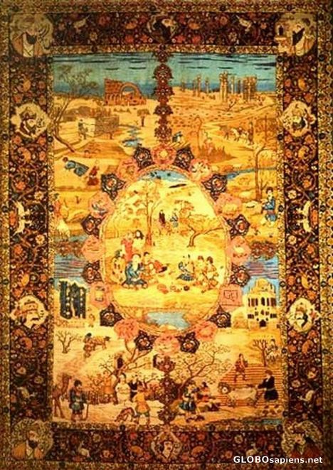 Postcard an iranian carpet,holly shrine of emam reza