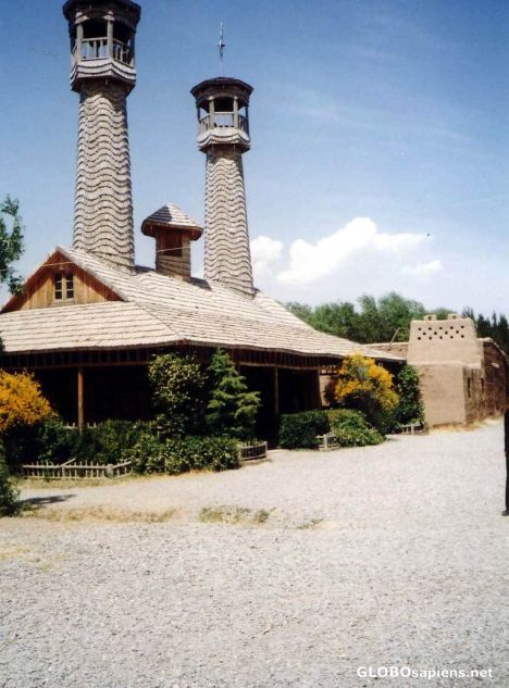 Postcard wooden mosque