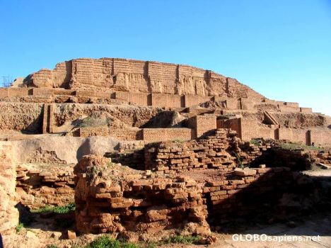 Postcard zighurat temple,of the oldest buildings in the wor
