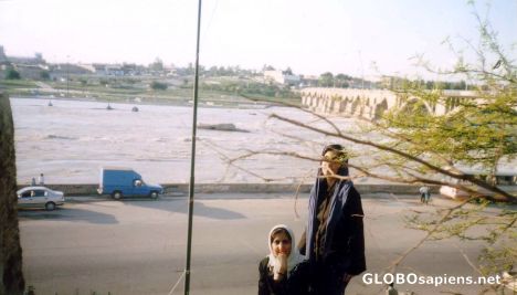Postcard karun river passing truogh ahvaz