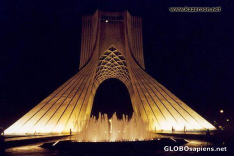 Postcard azadi tower in tehran