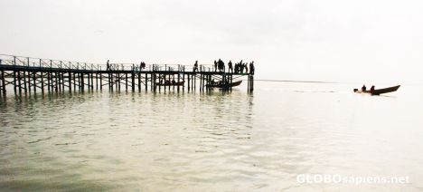 Postcard pier and the boat