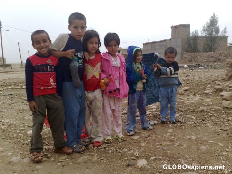 Postcard Children in Village