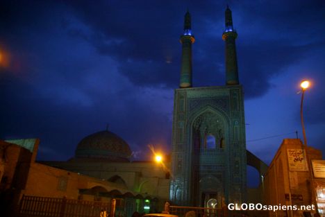 Postcard Yazd - Jameh Mosque at Night