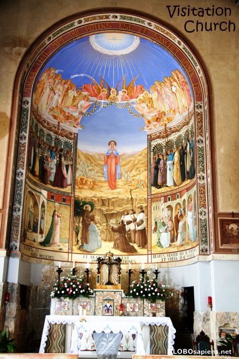 Postcard Interior of the Visitation Church @ Ein Karem