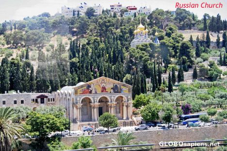 Postcard Church of All Nations and Russian Orthodox Church