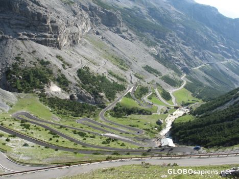 Postcard road to stelvio pass