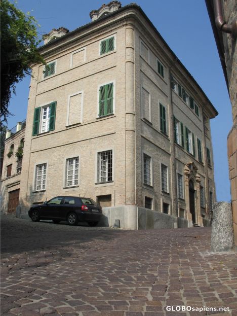 Postcard old town house in neive
