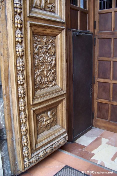 Postcard Detail - door panelling - San Francesco - 1