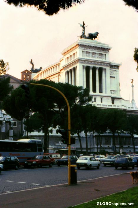 Postcard Rome Vittorio Emanuele Monument Sunset