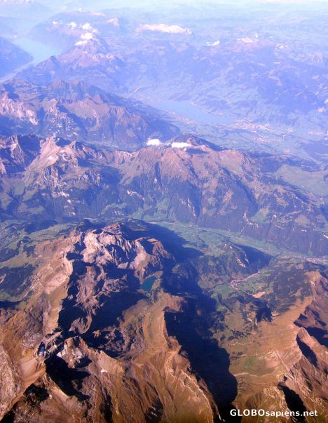 Postcard Mountains and lakes from above