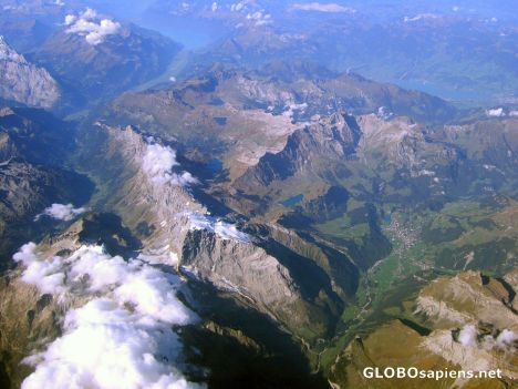 Postcard Mountains and lakes from the air