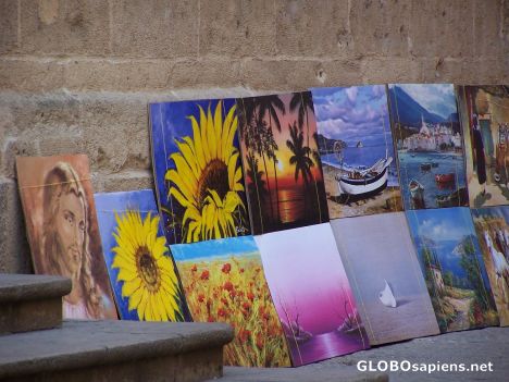 Postcard Venta de Cuadros en la Plaza