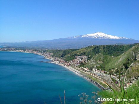 Postcard Mount Etna from Taormina