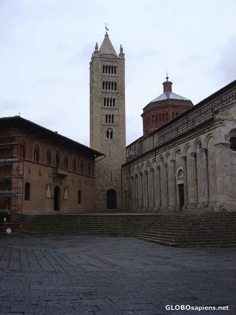 Postcard massa marittima triangle cathedral